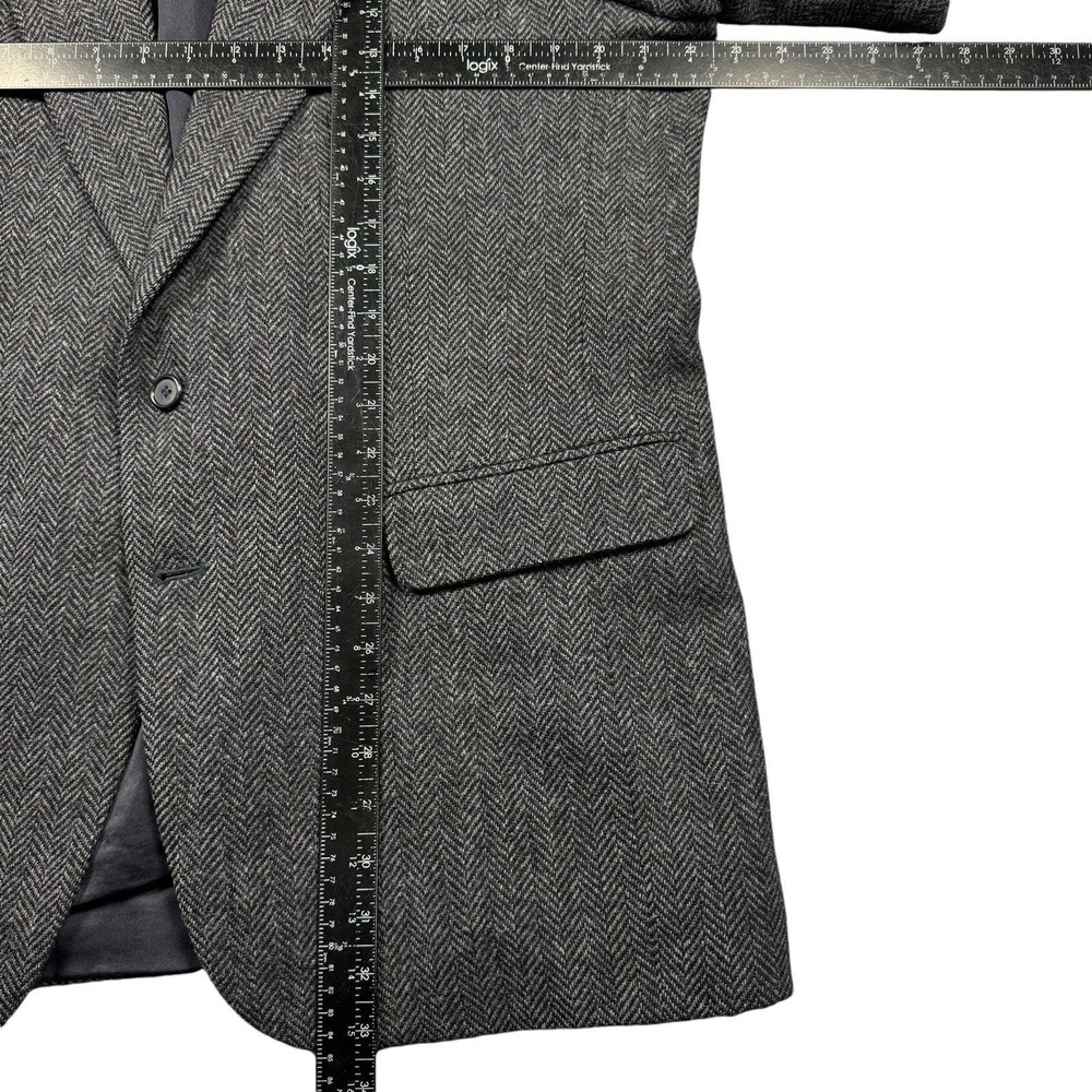 Vintage Farah Blazer Mens 42L Tweed Wool Herringbone Suit Jacket Formal Business - Picture 9 of 11